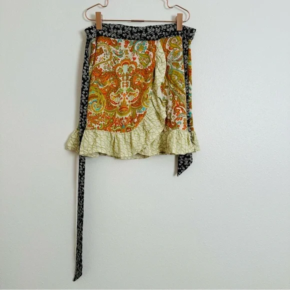 Urban Outfitters Toni Floral Wrap Skirt Paisley Boho Mini - Picture 4 of 8